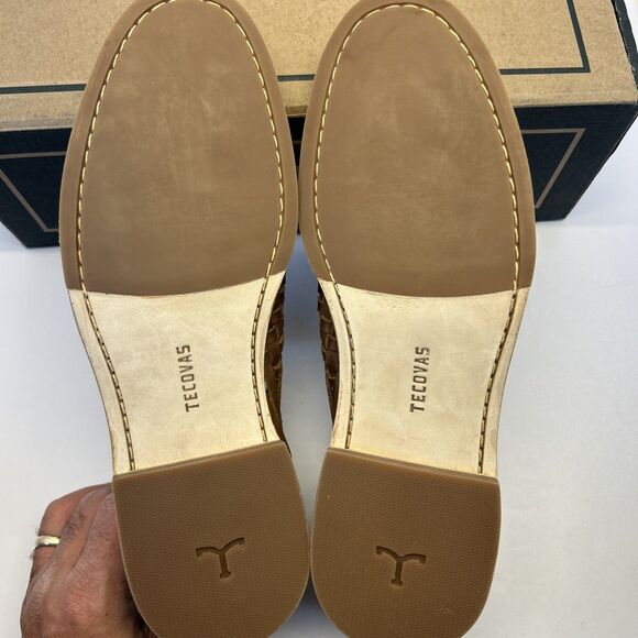 Tecovas Mateo Huarache Slip On Butterscotch Cowhide Leather Woven New SZ 10.5 - Picture 4 of 10